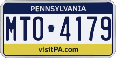 PA license plate MTO4179