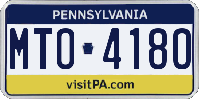 PA license plate MTO4180