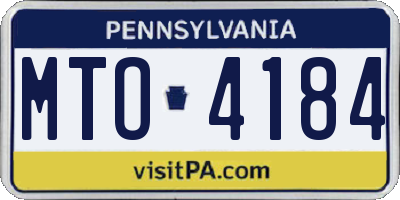 PA license plate MTO4184