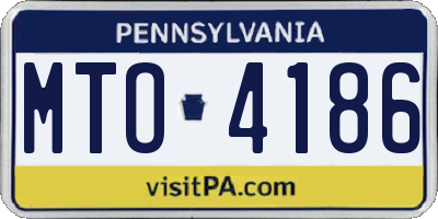 PA license plate MTO4186