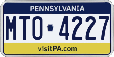 PA license plate MTO4227