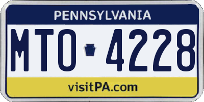 PA license plate MTO4228