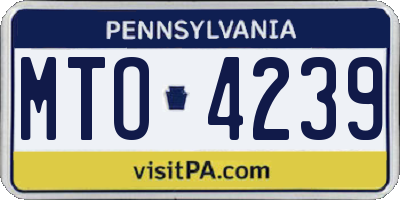 PA license plate MTO4239