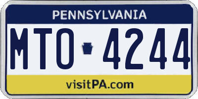 PA license plate MTO4244
