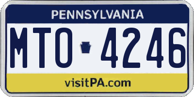PA license plate MTO4246