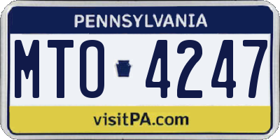 PA license plate MTO4247