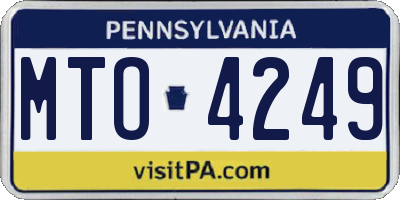 PA license plate MTO4249