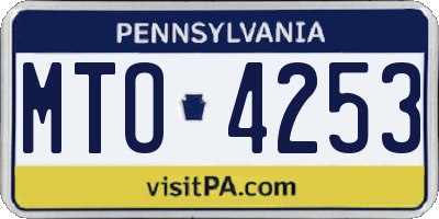 PA license plate MTO4253