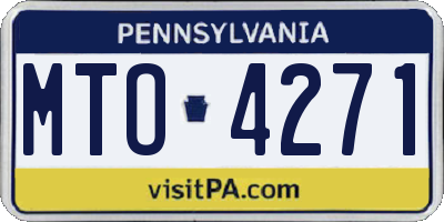 PA license plate MTO4271