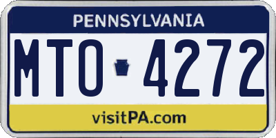 PA license plate MTO4272