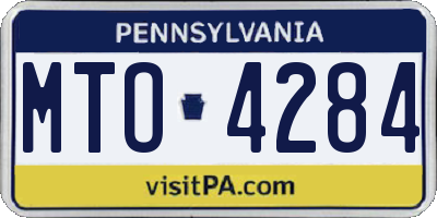 PA license plate MTO4284