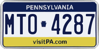 PA license plate MTO4287