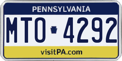 PA license plate MTO4292