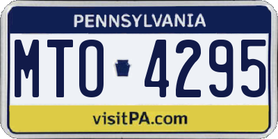 PA license plate MTO4295