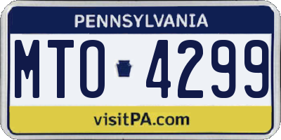 PA license plate MTO4299