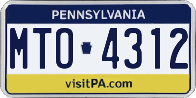 PA license plate MTO4312