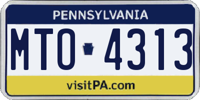 PA license plate MTO4313