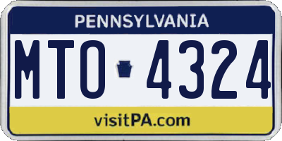 PA license plate MTO4324