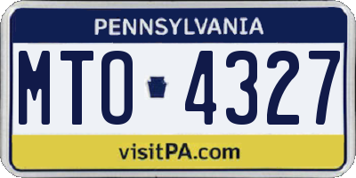 PA license plate MTO4327