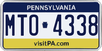 PA license plate MTO4338