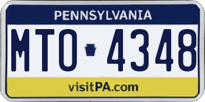 PA license plate MTO4348