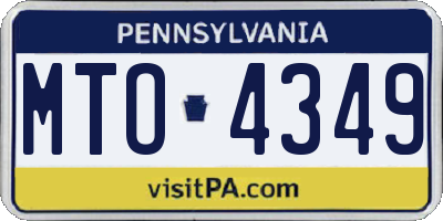 PA license plate MTO4349