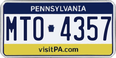 PA license plate MTO4357