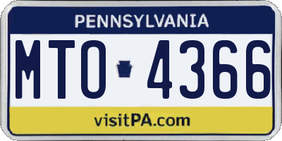 PA license plate MTO4366