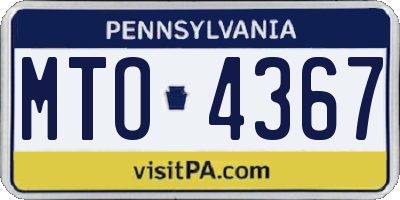 PA license plate MTO4367