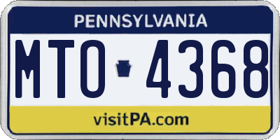 PA license plate MTO4368