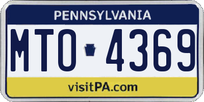 PA license plate MTO4369