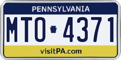 PA license plate MTO4371