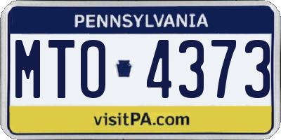 PA license plate MTO4373