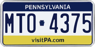 PA license plate MTO4375