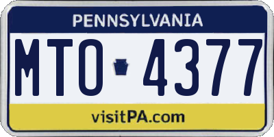 PA license plate MTO4377