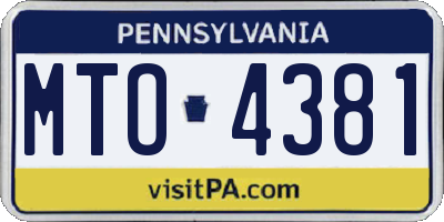 PA license plate MTO4381