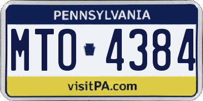 PA license plate MTO4384