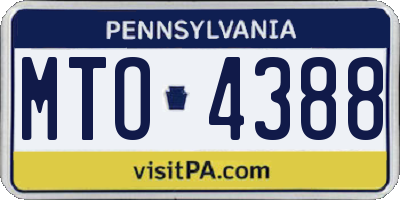 PA license plate MTO4388