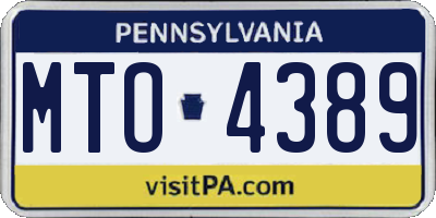 PA license plate MTO4389