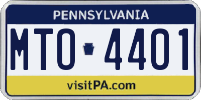 PA license plate MTO4401