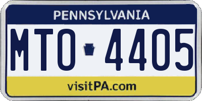 PA license plate MTO4405