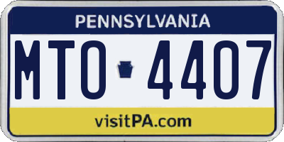 PA license plate MTO4407