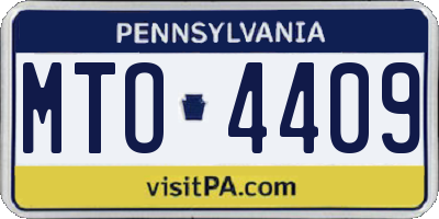 PA license plate MTO4409