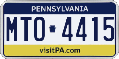 PA license plate MTO4415