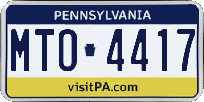 PA license plate MTO4417