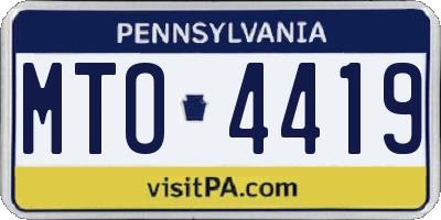 PA license plate MTO4419
