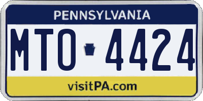 PA license plate MTO4424