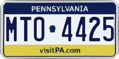 PA license plate MTO4425