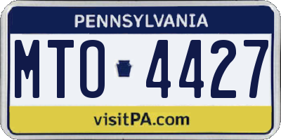 PA license plate MTO4427