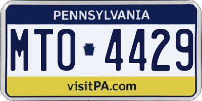 PA license plate MTO4429